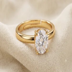 Premium Gold Tone Solitaire Adjustable Ring artificial jewellery