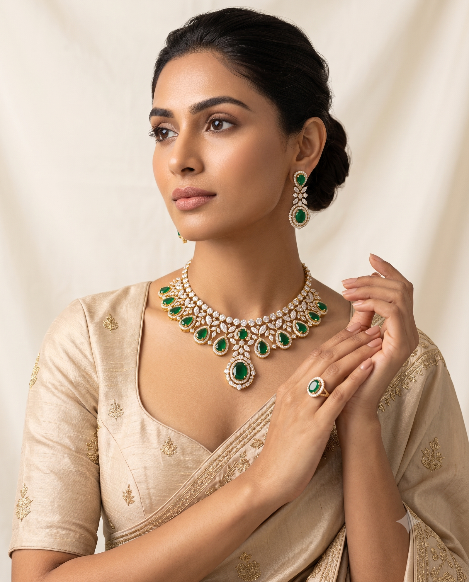 Emerald Elegance Necklace Set - Image 5