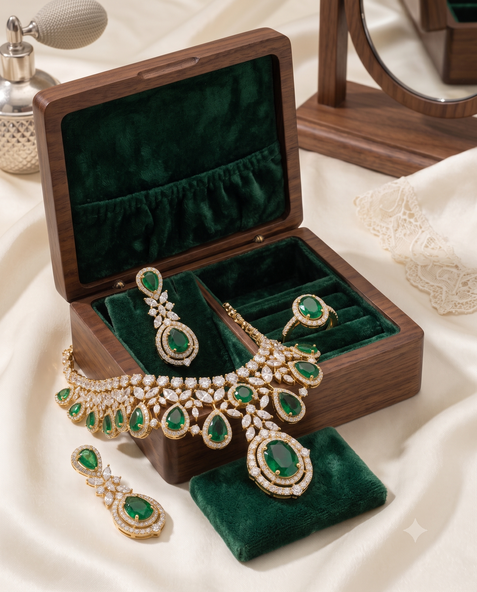 Emerald Elegance Necklace Set - Image 2