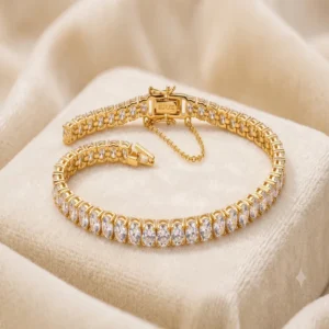 Premium Gold Tone Zircon Tennis Bracelet
